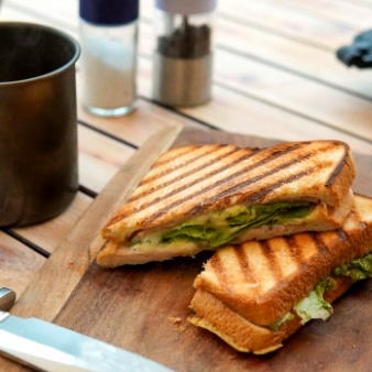 コテージでの朝食写真